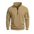 thumbnail image 5 of CONZONE Mens Pullover Sweatshirts Long Sleeve Sweatshirt for Men Trendy Plus Size Quarter Zip Stand Collar Fall Hoodie Sweatshirt, 5 of 9