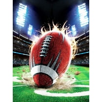 DIY 5D Diamond Painting Kit (For Adults) Diamond Painting "Football and Flame in Stadium" - Full Diamond Crystal Rhinestone Embroidery Craft Kit, Can be Used as Gift, Wall Decoration