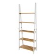 thumbnail image 4 of OSP Home Furnishings Medford Ladder Bookcase withÂ&nbsp;white distressed faces with natural veneer tops, 4 of 6