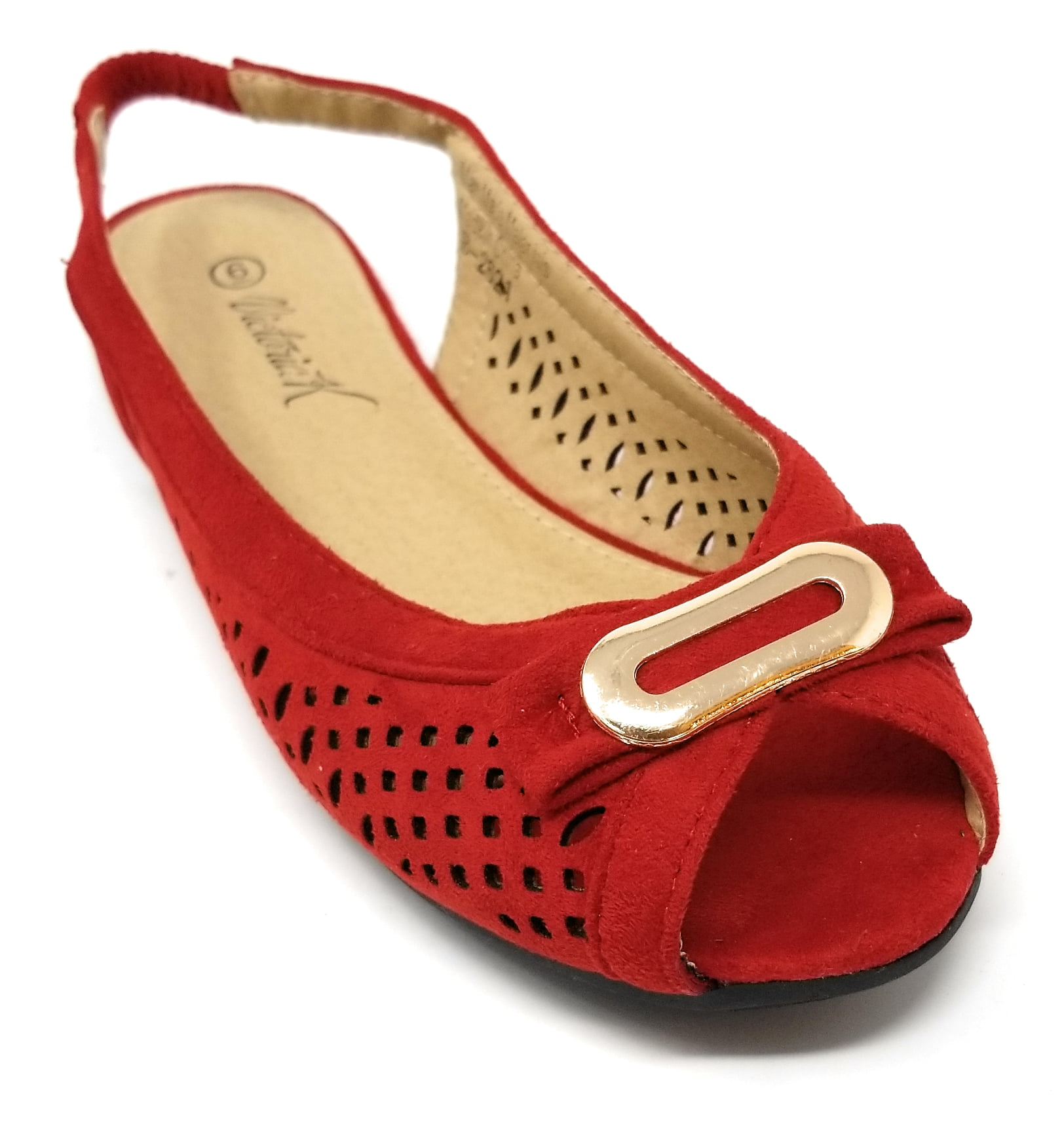 open toe slingback flats