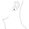 thumbnail image 4 of Bling Jewelry Mens Square Kite Shape Cubic Zirconia Micro Pave CZ Black Stud Earrings .925 Sterling Silver, 4 of 6