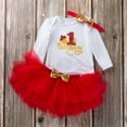 thumbnail image 6 of Tkrady Baby Girls' Clothing Sets New Holiday Long Sleeve Tops Four Layer Skirt with Headband 3 Pieces Set, Sizes 0-24 Months, 6 of 7