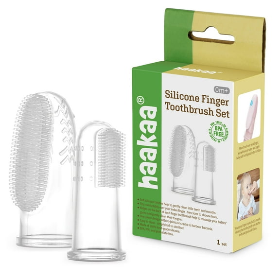 Haakaa Silicone Fingerbrush Set (Small & Large)