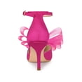 thumbnail image 2 of BLISSFUL STEP Women's Shoes Bow Tie Ankle Strap Stiletto Heel Pointy Toe Sandals Hot Pink 8, 2 of 7