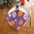 thumbnail image 2 of 6 Pack 20'' x20" Satin Table Napkins Dinner Napkins for wedding Party Decoration events Orange Pumpkins and Flowers, 2 of 6