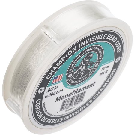UPC: 0810103310544 | Gudebrod Champion 50m (164ft) 0.3mm Invisible Monofilament Stretch Clear Beading Cord