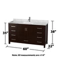 thumbnail image 3 of Wyndham Collection Sheffield 60" Metal Single Bathroom Vanity in White/Espresso, 3 of 4