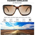 thumbnail image 6 of FEISEDY Women Retro Square Sunglasses Trendy Shield Flat Top Shades B2717, 6 of 14