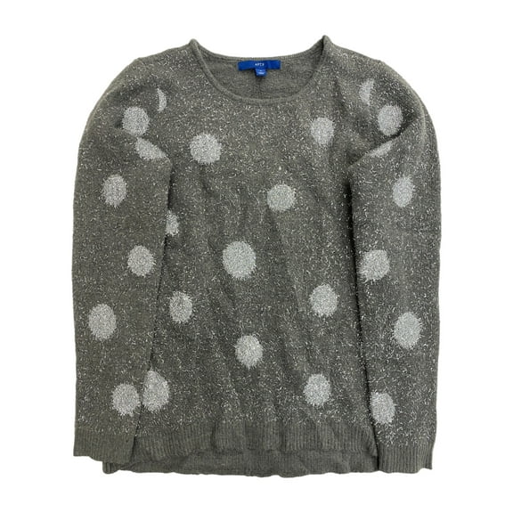 Womens Gray & Silver Metallic Sparkle Christmas Holiday Sweater X-Large