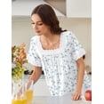 thumbnail image 2 of Ekouaer Cotton Nightgowns for Women Vintage Victorian Nightgown Short Sleeve Lace Night Gown Long Nightdress Soft Nightshirt, 2 of 6