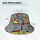 thumbnail image 3 of Fotbe Funny Construction Sombrero Tipo Pescador con Estampado – Sombrero de Sol de Algodón de Moda para Playa, Golf, Pesca, 3 of 6