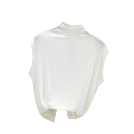 Mrat Wide Strap Tank Tops Womens Plus Size Tank Tops V Neck Dressy Casual Summer Sleeveless Camisole Blouses Basic Shirts Womens Camisoles with Built In Bra S-273 White L