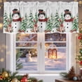 thumbnail image 5 of Christmas Snowman Valances for Windows, 54 x 18in, Winter Christmas Tree Cardinal Grey Rod Pocket Kitchen Valance Curtain Light Filtering Window Treatments for Living Room Bedroom, 1 Panel, 5 of 7