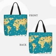 thumbnail image 2 of Disketp World Map With Landmarks Bolsa Tote de Lona para Mujer, Bolso de Hombro y Cruzado con Cierre de Cremallera, 2 of 7