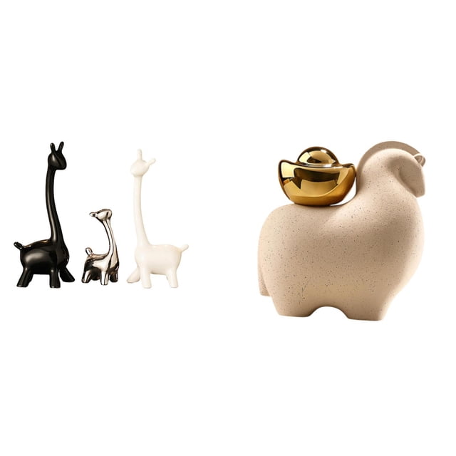 Estatua de alce y ciervo,Estatua de jirafa de cerámica,adorno moderno para decoración del hogar,Mini estatua de animal,Mini estatua de animal para decoración del hogar,manualidades