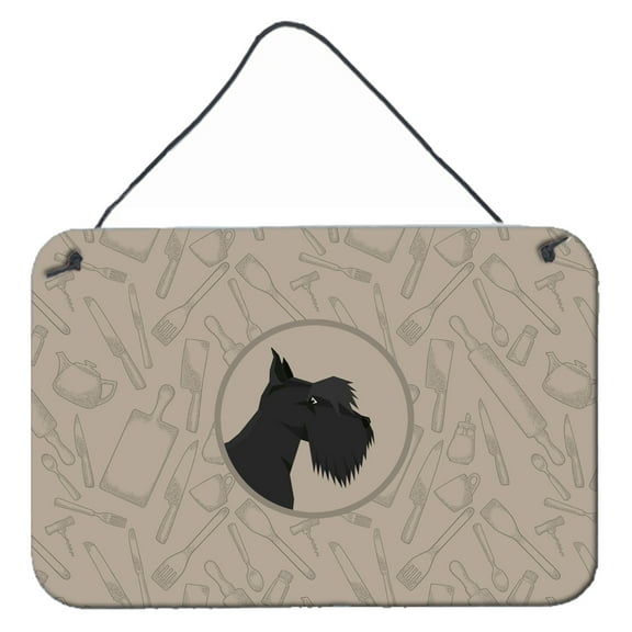 Carolines Treasures CK2207DS812 Scottish Terrier In the Kitchen Wall or Door Hanging Prints  8x12 multicolor