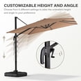 thumbnail image 3 of 10FT Cantilever Patio Umbrella with 360° Rotation, Aluminum Offset Umbrella with Tilt Crank, Outdoor Sun Shelter for Poolside, Deck, Backyard, 3 of 8