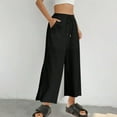 thumbnail image 7 of Maean Women's Wide Leg Pants Elastic High Waist Drawstring Baggy Casual Home Ankle Trousers with Pockets, 7 of 7