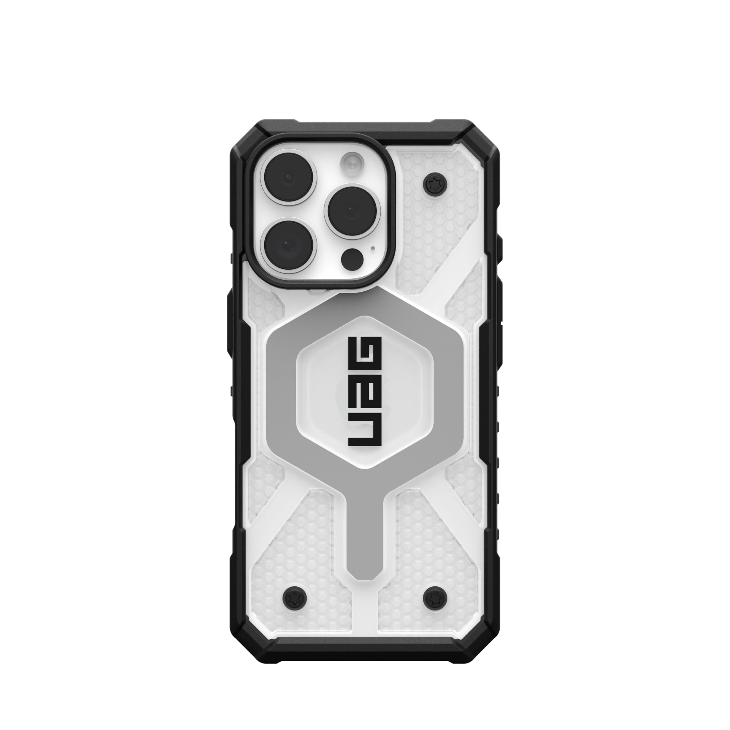 UAG iPhone 16 Pro Case 6.3" Pathfinder Clear - Compatible with MagSafe Charging Rugged Shockproof Anti-Slip Military Grade Protective Cover, Ice
