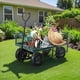 thumbnail image 1 of 500lb capacity garden utility wagon - industrial grade mesh steel, convertible side panels, 10 pulgada tires para farm, construction & commercial landscaping, 1 of 6