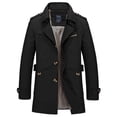thumbnail image 1 of Gabardina clásica para hombre, abrigo de lana de negocios de doble botonadura y longitud media, impermeable, cálido, largo, cortavientos, para invierno, 1 of 1