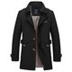 thumbnail image 1 of Gabardina clásica para hombre, abrigo de lana de negocios de doble botonadura y longitud media, impermeable, cálido, largo, cortavientos, para invierno, 1 of 1