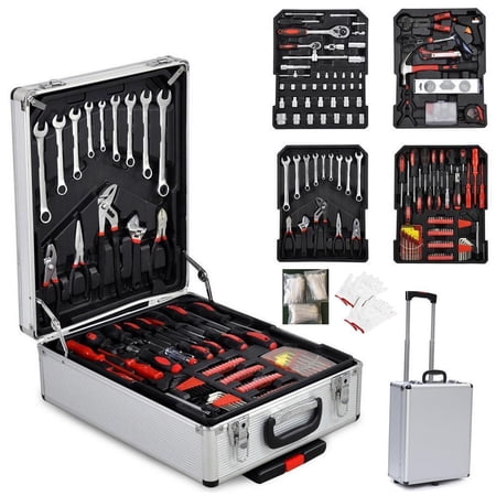 New 799 PCS Tool Set Mechanics Tool Kit Wrenches Socket w/ Silver Trolley Case