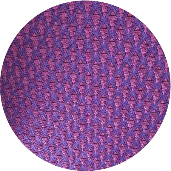 Ahgly Company Machine Washable Indoor Round Transitional Dark Magenta Purple Area Rugs, 5' Round