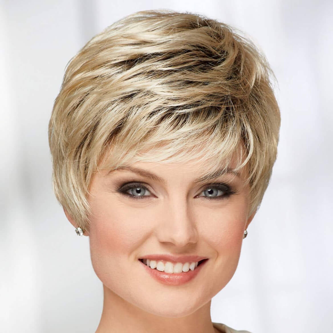 Casey WhisperLite Wig by Paula Young - Short, Ultra-Chic Pixie Wig with Neat, Straight Layers / Multi-tonal Shades of Blonde, Silver, Brown, and Red