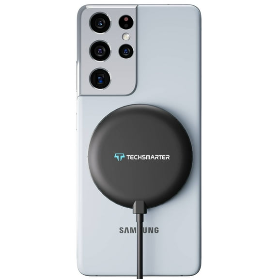 Techsmarter 15W Fast Wireless Charger Pad with Suction Cups. For iPhone 15, 14, 13, 12, 11, XS, XR, 8, Samsung Galaxy S23, S22, S21, S20, S10, S9