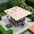 thumbnail image 2 of PURPLE LEAF  9 x 12 ft Double Top LED Rectangle Patio Cantilever Umbrella Beige, 2 of 5