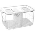 thumbnail image 1 of 1pc Bottom Filter Design Kitchen Crisper Food Storage Box with Splitter Plate, 1 of 9