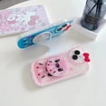 thumbnail image 3 of Funda de teléfono de dibujos animados de Hello Kitty para iPhone 14, 13, 12, 11 Pro Max, Xs, Xr, funda con espejo de maquillaje para niñas, 3 of 4