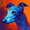 Blue Greyhound, variant on Abstract Vibrant Dog Canvas Wall Art, Modern Pet Print for Living Room Bedroom Dining Room Office Dog Lover Gift Decor