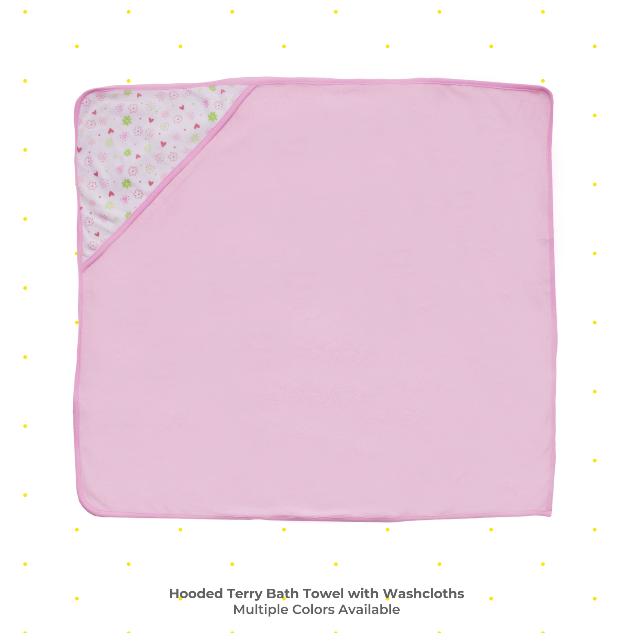 Spasilk Baby 2 Hooded Towels & 2 Washcloths Set for Newborns and Infants, Pink Butterfly