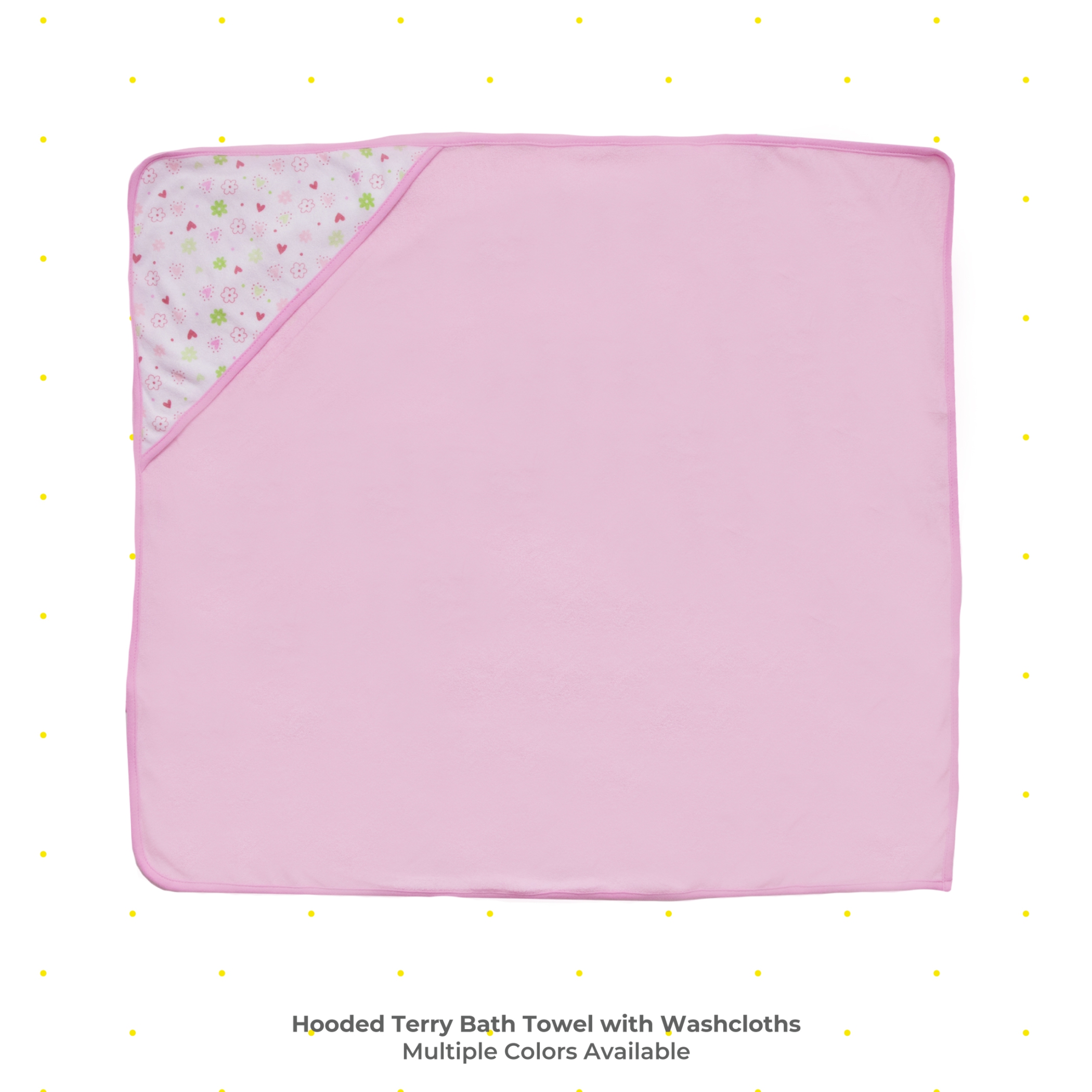 Spasilk Baby Hooded Towels & Washcloths Set, Pink Butterfly photo 5