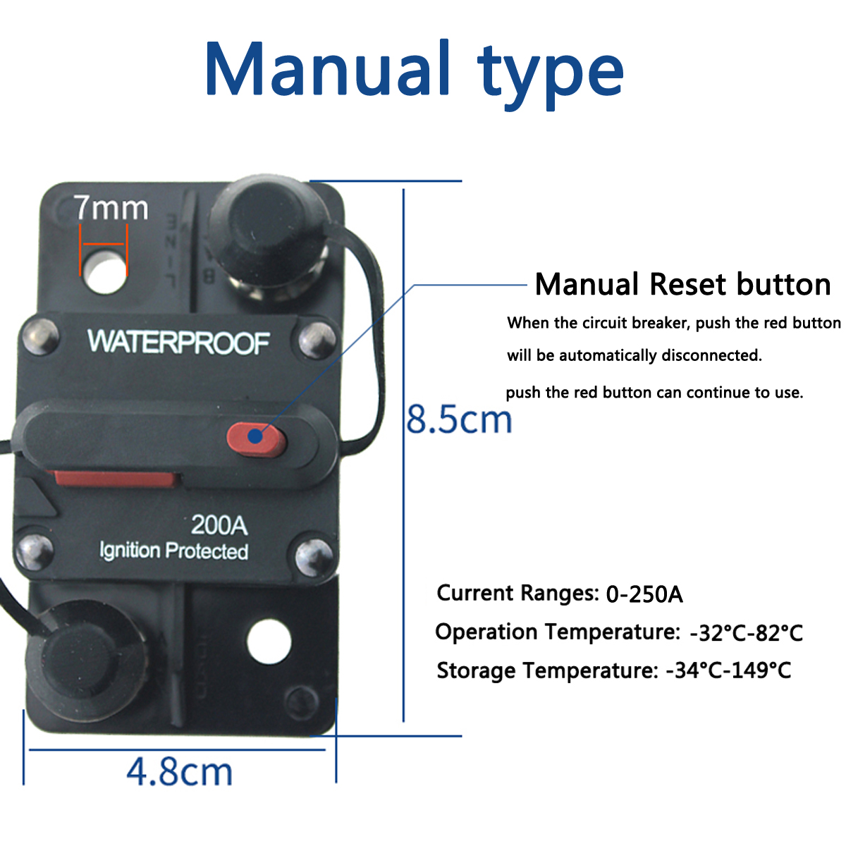 Photo-Top 40 Amp 48VDC,Surface-Mount & Waterproof Circuit Breakers with Manual Reset for Auto Boat Marine 12V Photo-Top 40 Amp 48VDC,Surface-Mount & Waterproof Circuit Breakers with Manual Reset for Auto Boat Marine 12V
