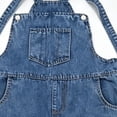 thumbnail image 6 of UACY Kids Boys Girls Denim Overalls Jumpsuit Adjustable Strap Long Pants, Classic Fit One Piece Outfit with Pockets for Daily Casual Outdoor Wear (Blue, 3-4 Years), 6 of 7