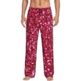thumbnail image 2 of Goofa Pink Glitter Printed Soft Pajama Pants for Men, Wide Leg Comfy Casual Lounge Yoga Pants-, 2 of 9