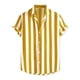 thumbnail image 1 of Camisa a rayas para hombre Lars Amadeus manga corta color block Amarillo M, 1 of 6