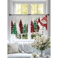 thumbnail image 4 of Red Snowman Sheer Curtains 45 inches Long, Christmas Let Snow Pine Trees Bird Snowing Grey Light Filtering Sheer Window Curtains Rod Pocket Voile Drapes for Bedroom Living Room, 2 Panels 52"W x 45"L, 4 of 6