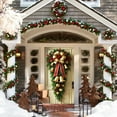 thumbnail image 5 of NWOKYZGH Christmas Door Cover Banner Green Pine Branch Red Bow Hanging Backdrop Photography Decoration 70x35 Inch Outdoor Winter Decor Photography Banner, 5 of 6