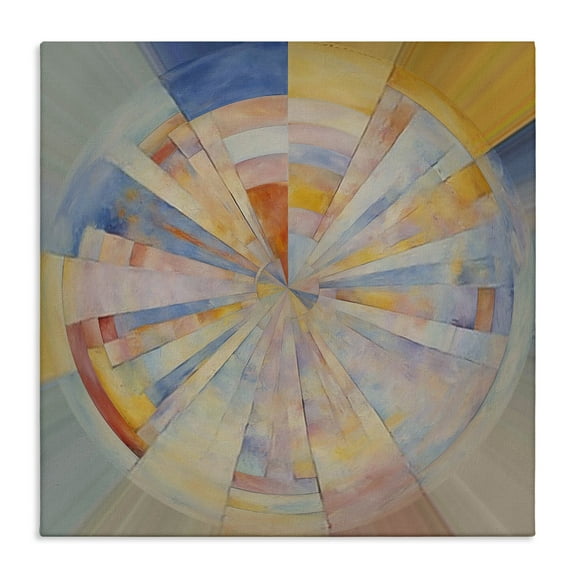 Stupell Industries Circle In Abstraction Abstract Painting Wrapped Canvas Art Print Wall Art, 17 x 17