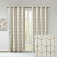 thumbnail image 2 of MAYEERTY 2 Pcs Total Blackout Metallic Print Grommet Top Curtain Pair, 2 of 12