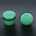 thumbnail image 4 of ZS 2Pcs Green Single Flared Ear Plug Tunnel Natural Stone Ear Gauges Mushroom Shape Ear Stretchers Jewelry with Silicone O-Ring, 4 of 4