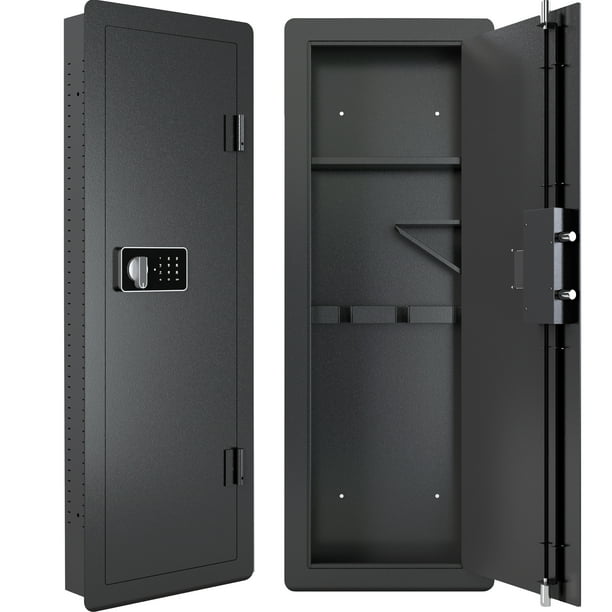 Seizeen In Wall Safe for Gun, Digital Keypad Storage Safe for 3 Rifle