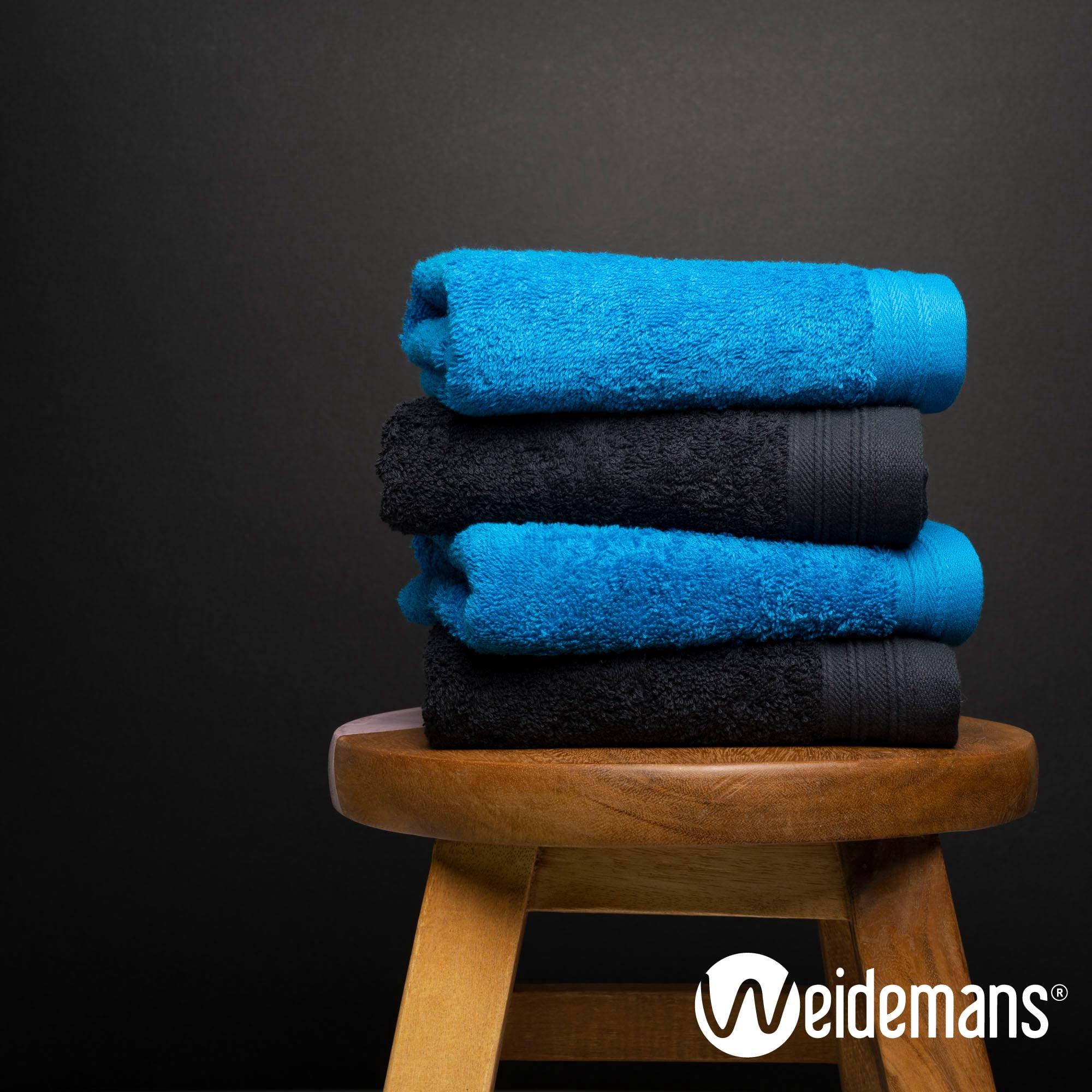 Premium 100% Cotton Towel Set of 4 Hand Towels 18" x 30" | 4 Ultra Soft and Highly Absorbent Hand Towels for Bathroom, Gym, Hotel, Spa, Machine Washable | Color: Black and Petrol
