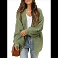 thumbnail image 3 of Chaqueta de Punto Extragrande de Larga con Abertura Frontal y Bolsillos para Mujer, Estilo 2025 Verde L, 3 of 8