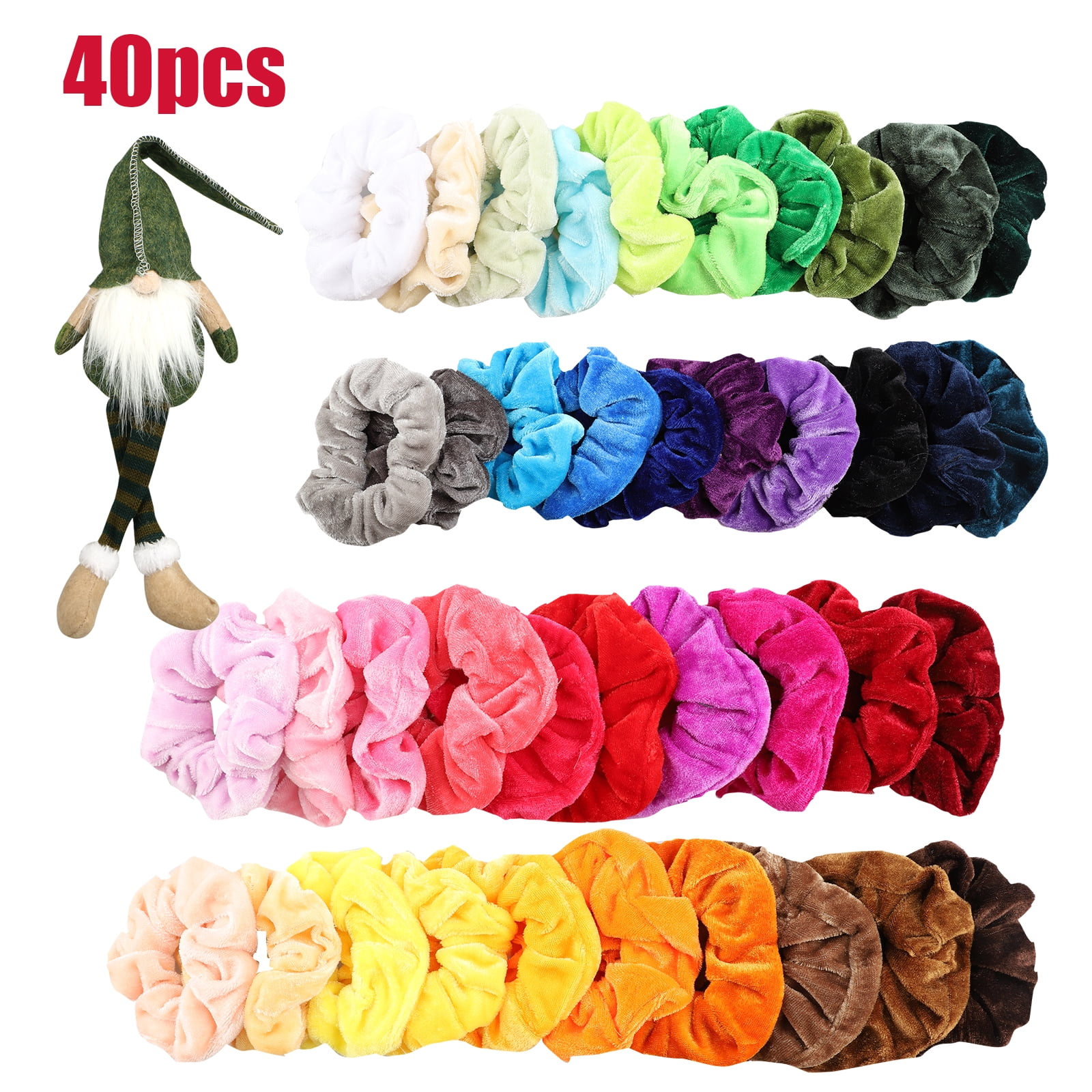 40/20Pcs Scrunchy Hair Ties Ropes Ponytail holder for Women or Girls