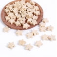 thumbnail image 3 of 90Pcs Assorted Shape Wooden Craft Beads Heart Star Round Shape Beads with Hole for Jewelry Making Holiday Decorations, 3 of 8